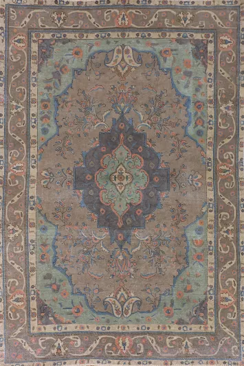 Vintage Wool Tabriz Living Room Rug 6x10