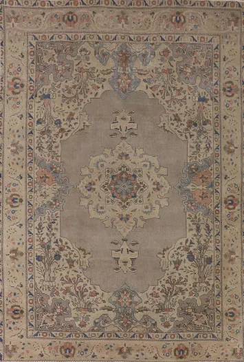 Vintage Wool Tabriz Persian Area Rug 7x9