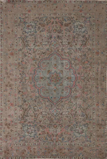 Distressed Over-Dyed Tabriz Living Room Rug 6x9