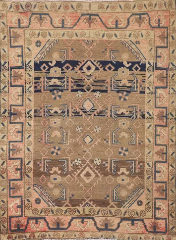 Geometric Hamedan Persian Rug 4x5