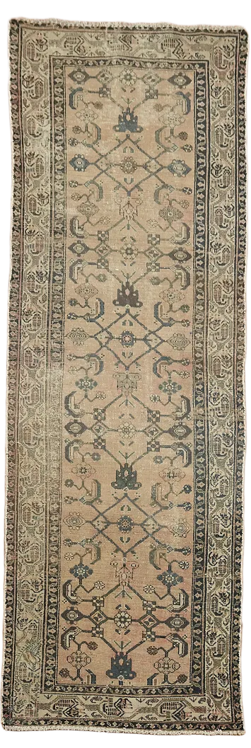 Geometric Hamedan Persian Runner Rug 3x10