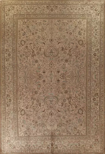 All-Over Floral Tabriz Persian Area Rug 10x13