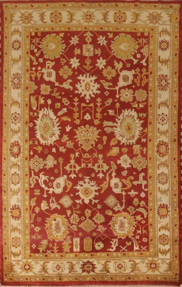 All-Over Wool Agra Indian Area Rug 6x9