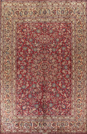 Handmade Floral Kerman Persian Large Rug 10x14