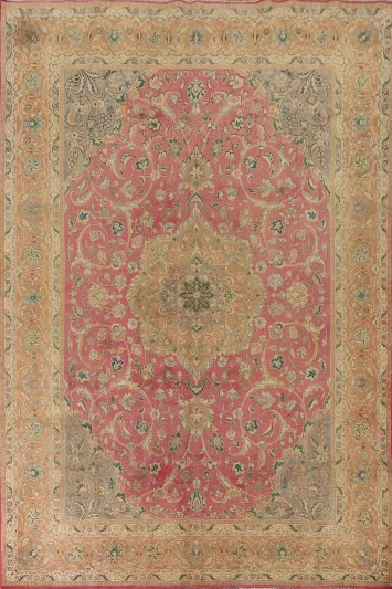 Handmade Pink Tabriz Persian Area Rug 8x11