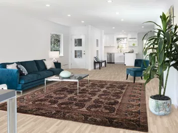 Navy Blue Agra Indian Area Rug 8x10