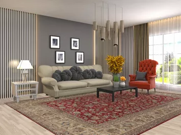 All-Over Floral Tabriz Persian Area Rug 9x12