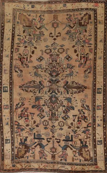 Vintage Wool Ardebil Persian Area Rug 6x10