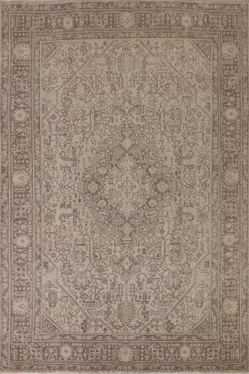 Distressed Wool Tabriz Persian Area Rug 7x9