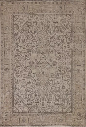 Vintage Distressed Tabriz Persian Area Rug 6x9