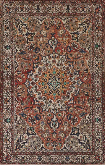 Vintage Floral Bakhtiari Persian Area Rug 7x10