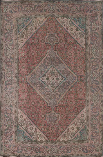 Distressed Wool Tabriz Persian Area Rug 7x10