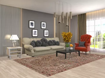 Vintage Floral Bakhtiari Persian Area Rug 6x11