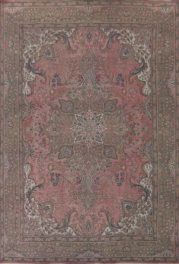 Pink Tabriz Persian Area Rug 10x13