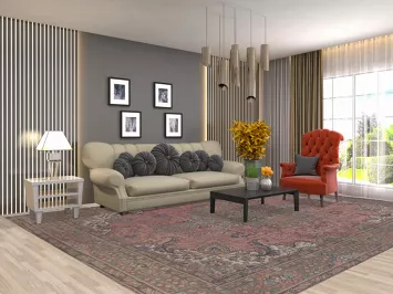 Pink Tabriz Persian Area Rug 10x13