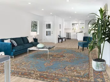 Blue Over Dyed Tabriz Persian Area Rug 10x13