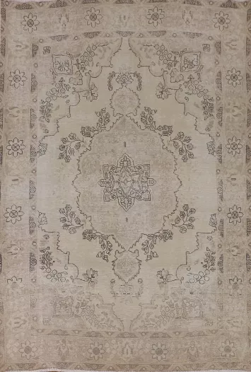 Distressed Wool Tabriz Persian Area Rug 6x9