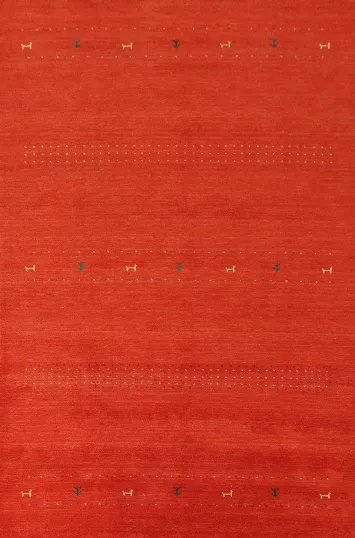 Salmon Wool Gabbeh Indian Area Rug 7x10
