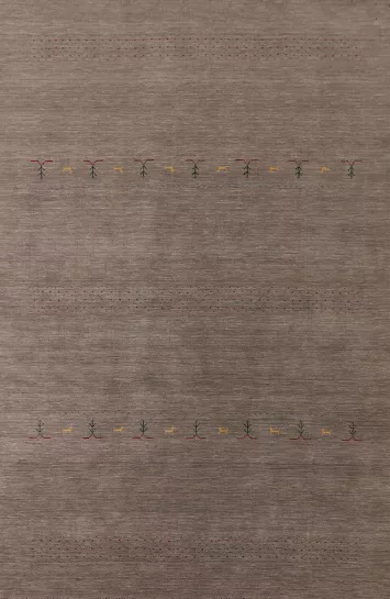 Brown Wool Gabbeh Oriental Area Rug 7x10