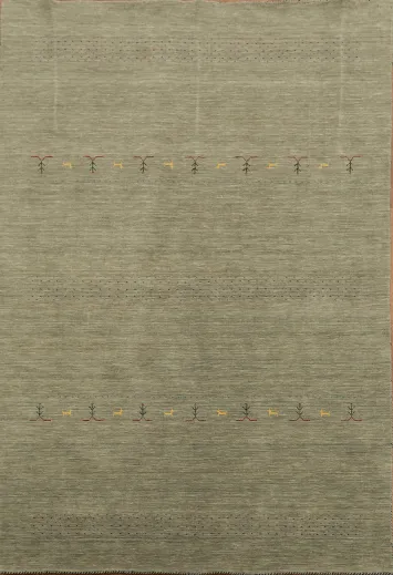 Brown Wool Gabbeh Oriental Area Rug 7x10