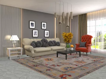 Earth Tone Floral Oushak Indian Area Rug 8x10