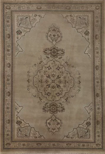 Geometric Wool Tabriz Persian Rug 4x5