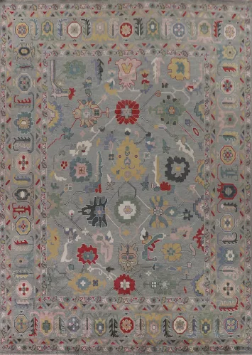 Handmade Floral Oushak Oriental Large Rug 12x15