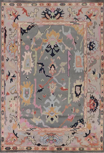 Handmade Gray Oushak Oriental Area Rug 9x12