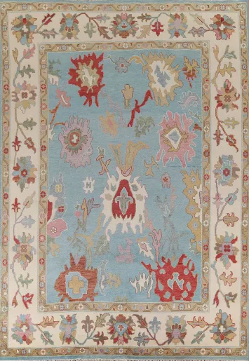 Light Blue Oushak Oriental Area Rug 9x12
