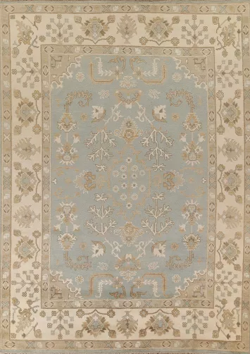 Earth Tone Wool Oushak Indian Area Rug 9x12