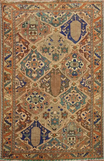 Garden Design Wool Bakhtiari Persian Rug 4x6
