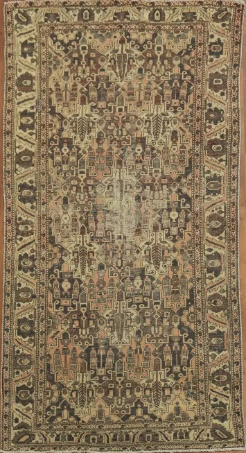 Distressed Bakhtiari Persian Area Rug 5x10