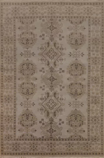 Earth Tone Wool Oushak Oriental Area Rug 6x9