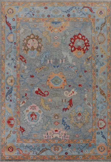 Handmade Floral Oushak Oriental Area Rug 9x12