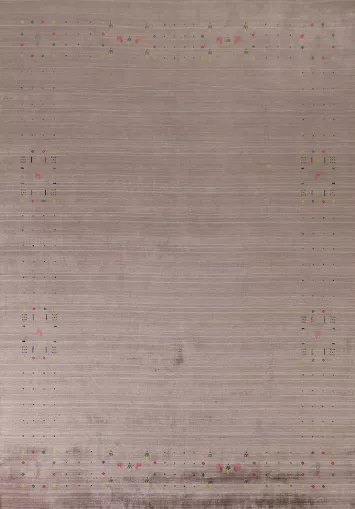 Striped Beige Gabbeh Oriental Area Rug 7x10