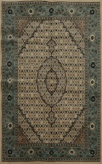 Elegant Tabriz Turkish Rug 4x6 with Intricate Design in Earthy Tones