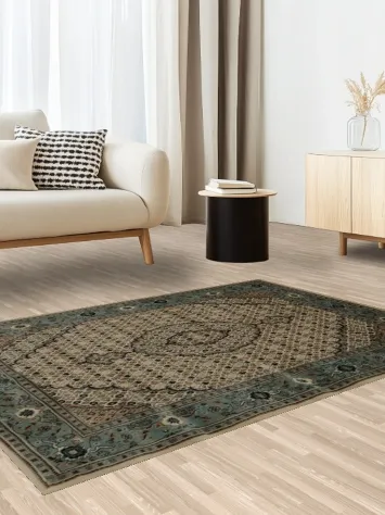 Elegant Tabriz Turkish Rug 4x6 with Intricate Design in Earthy Tones