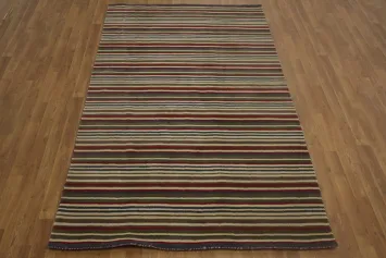 Striped Gabbeh Oriental Area Rug 5x8