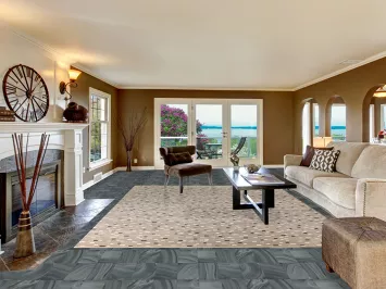 Striped Nepalese Indian Area Rug 9x12