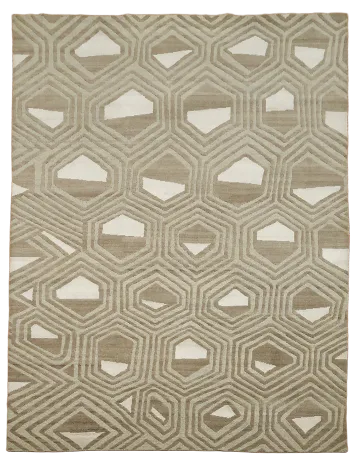 Geometric Modern Oriental Area Rug 9x12