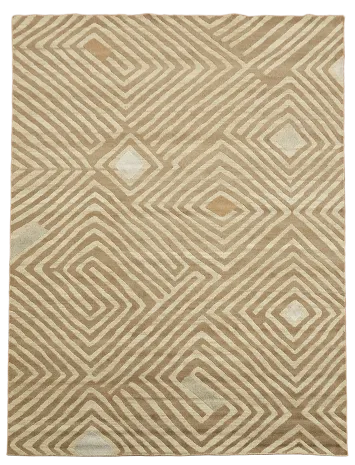 Geometric Modern Oriental Area Rug 9x12