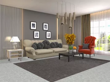 Striped Nepalese Living Room Area Rug 6x9