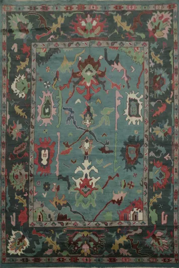 Majestic Oushak Area Rug 8x10 with Bold Colors and Unique Design