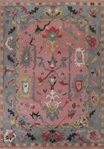 Handmade Pink Oushak Indian Area Rug 9x12