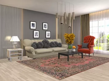 Handmade Pink Tabriz Persian Area Rug 7x10