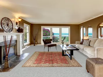 All-Over Floral Tabriz Persian Area Rug 7x9