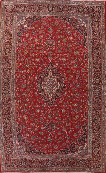 Large Traditional Red Kashan Persian Rug 10x16