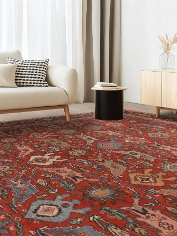 Pre-1900 Vegetable Dye Sultanabad Ziegler Persian Rug 12x17