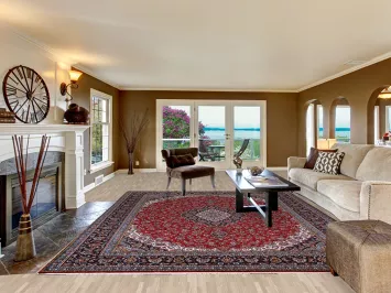 Red Medallion Kashan Turkish Area Rug 10x12