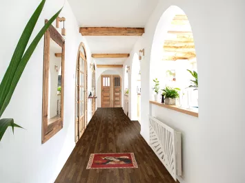 Pictorial Red Shiraz Square Persian Rug 2x2